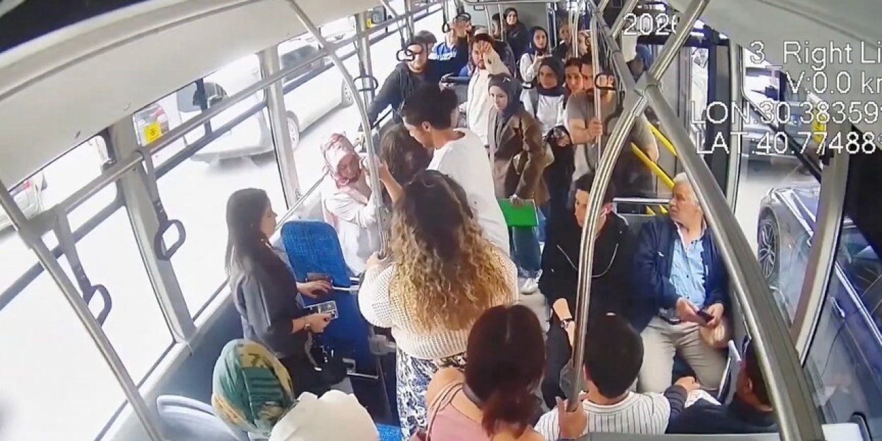 Belediye otobüsü ile hastaneye yetiştirildi