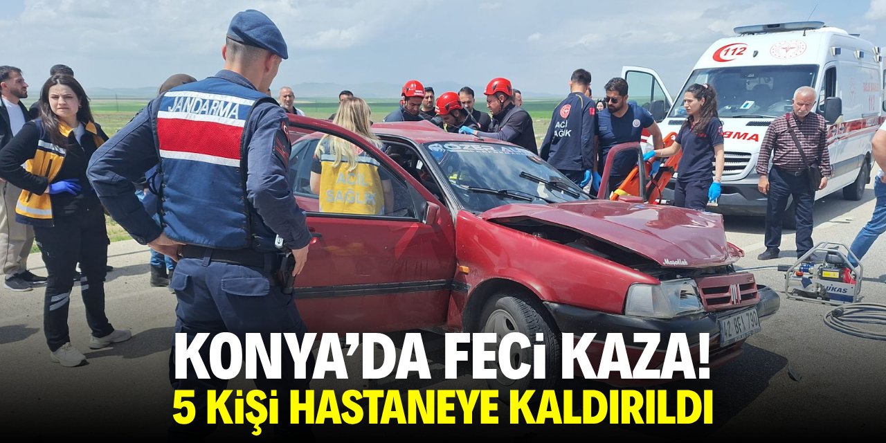 Konya'da feci kaza! 5 kişi hastaneye kaldırıldı
