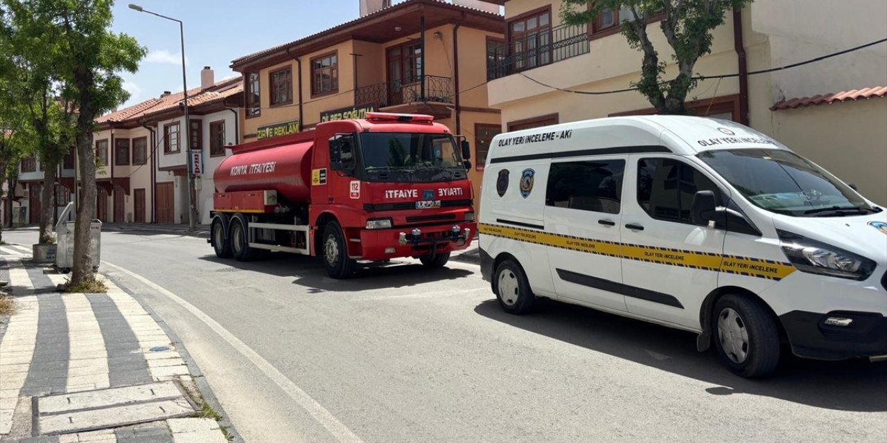 Konya'da evde yangın paniği