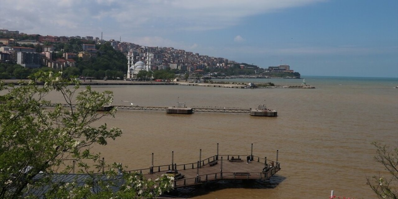 Derelerden taşınan çamurlu su denizin rengini değiştirdi