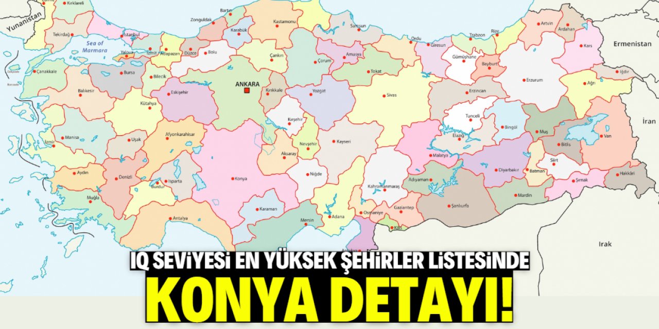 Türkiye'nin IQ seviyesi en yüksek şehirleri listesinde Konya detayı