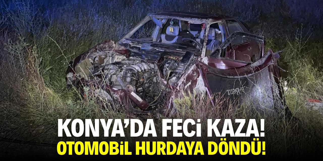 Konya'da otomobil hurdaya döndü! Bu araçtan sağ çıktılar!