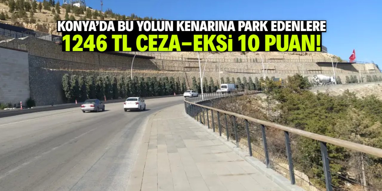 Konya'da bu yolun kenarına park edenlere 1246 TL ceza yazılıyor
