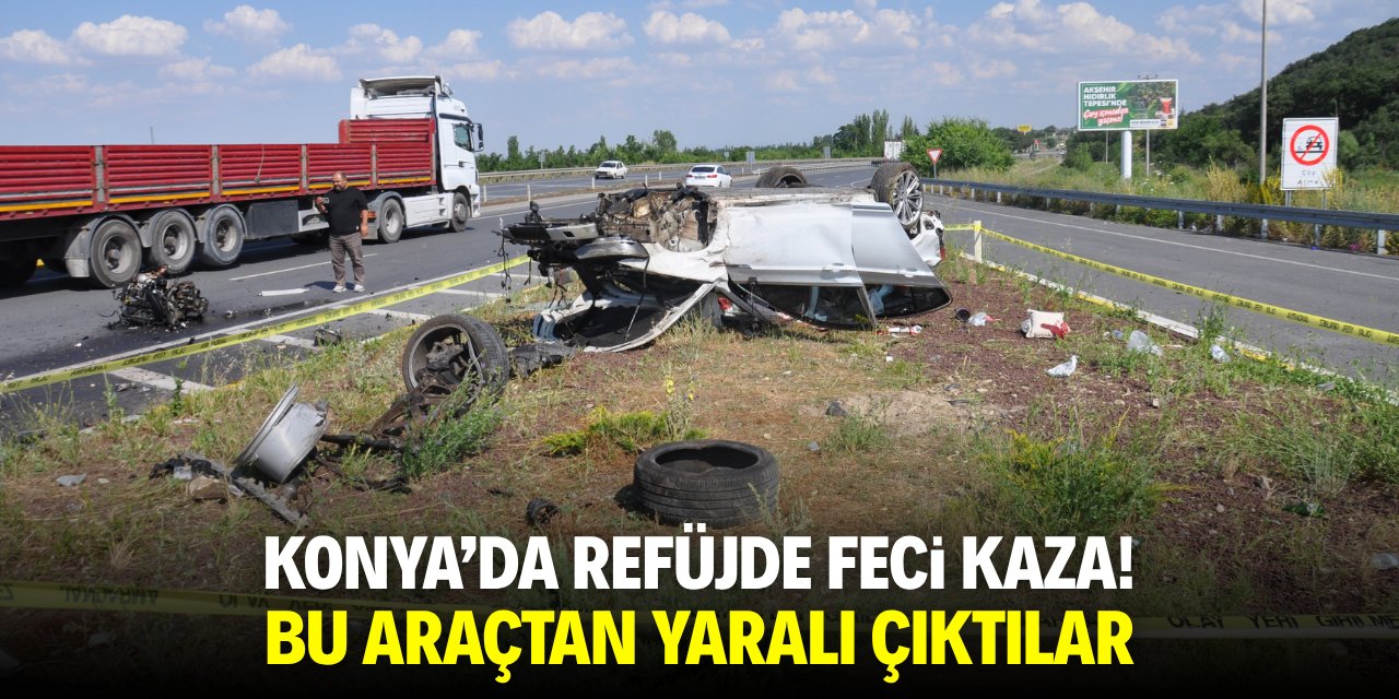 Konya'da refüjde feci kaza! Bu araçtan yaralı çıktılar