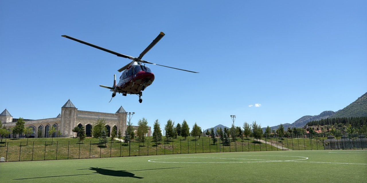 Konya'da hastayı hava ambulansı yetiştirdi