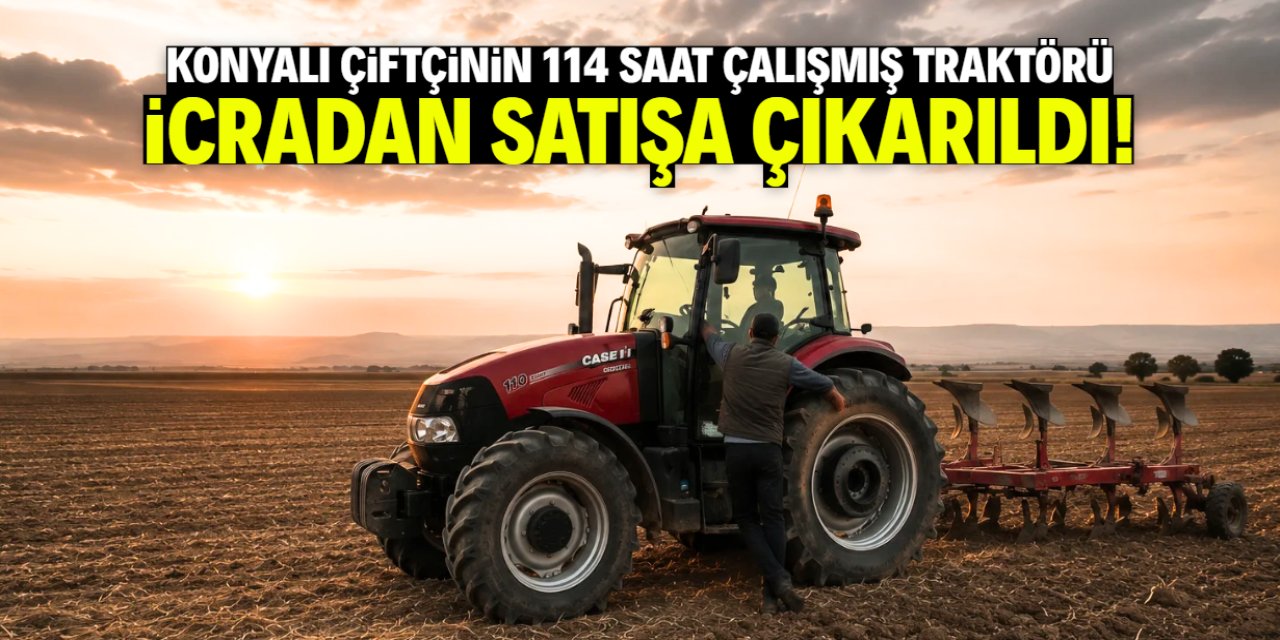 Konyalı çiftçinin son model traktörü icradan satışa çıktı! Sadece 114 saat çalışmış