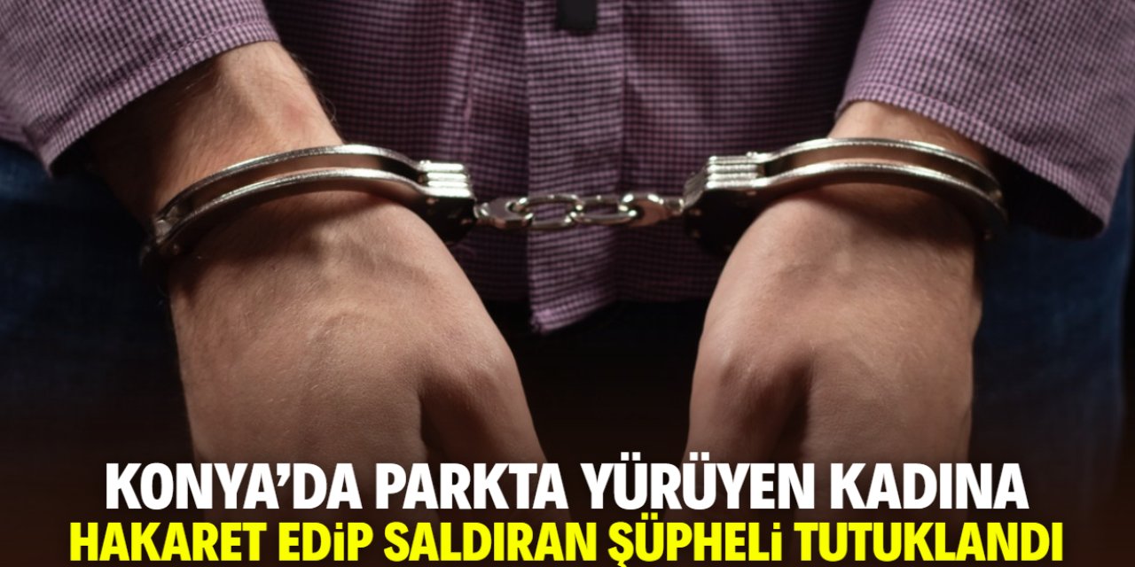 Konya'da parkta yürüyen kadına hakaret edip saldıran şüpheli tutuklandı