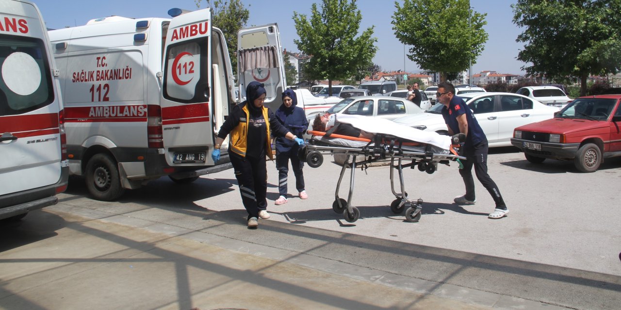 Konya'daki trafik kazasında sürücü yaralandı