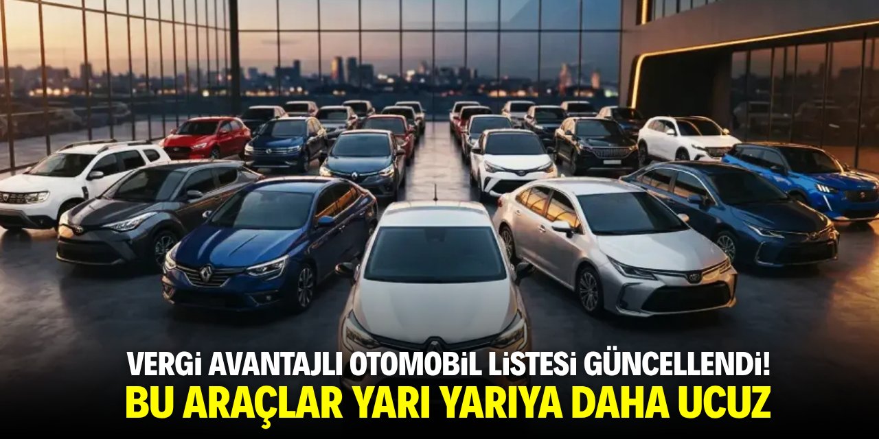 Vergi avantajlı otomobil listesi güncellendi! Bu araçlar yarı yarıya daha ucuz