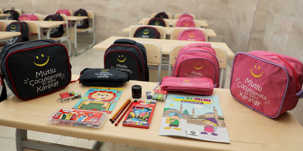 Karatay’da 9 bin öğrenciye çanta ve kırtasiye seti