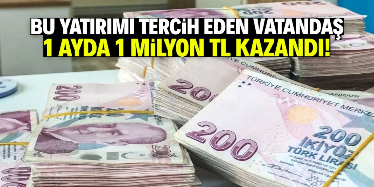 Bu yatırımı tercih eden vatandaş 1 ayda 1 milyon TL kazandı!