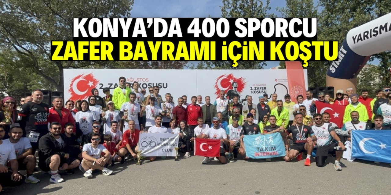 Konya'da 400 sporcu Zafer Bayramı için koştu
