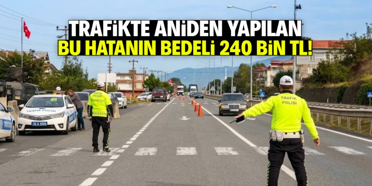 Trafikte aniden yapılan bu hatanın bedeli 240 bin TL