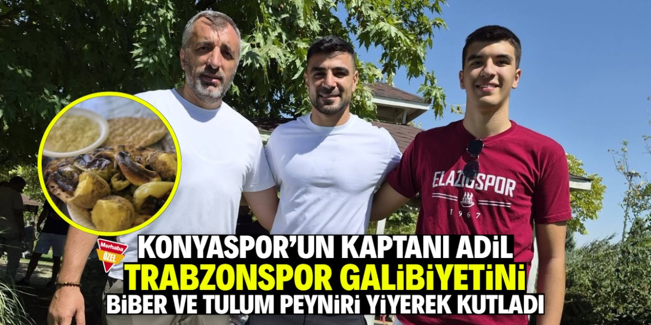 Konyaspor'un kaptanı Adil, Trabzonspor galibiyetini tulum peyniriyle kutladı