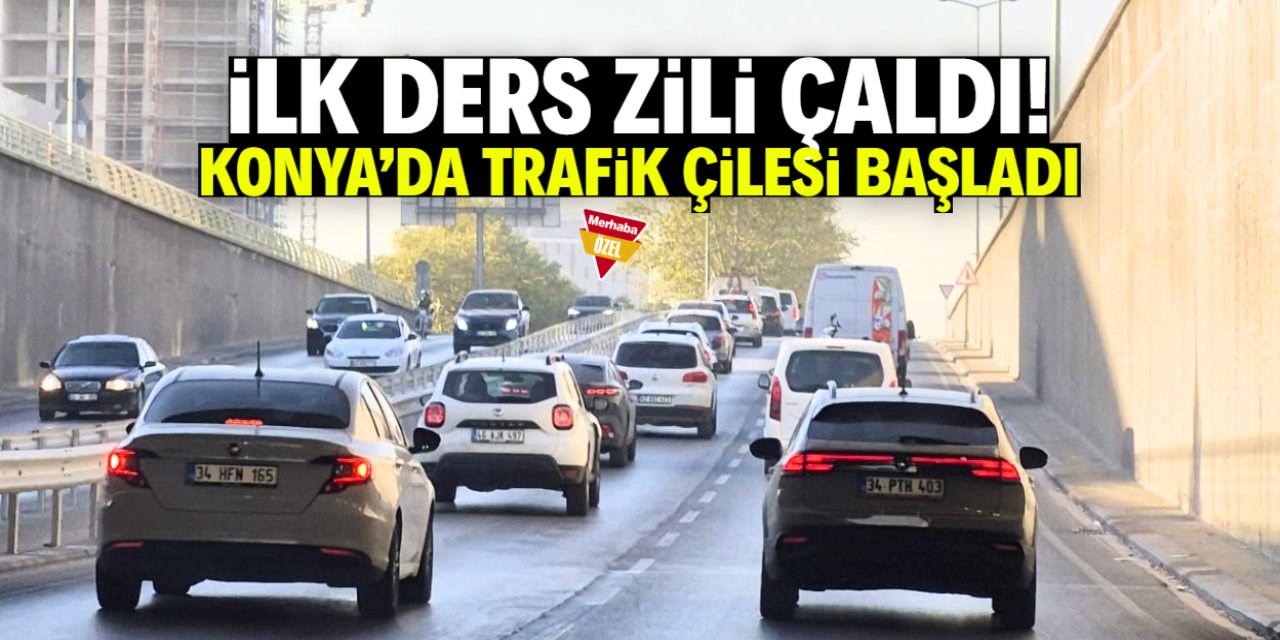İlk ders zilinin çalmasıyla birlikte Konya'da trafik çilesi de başladı!