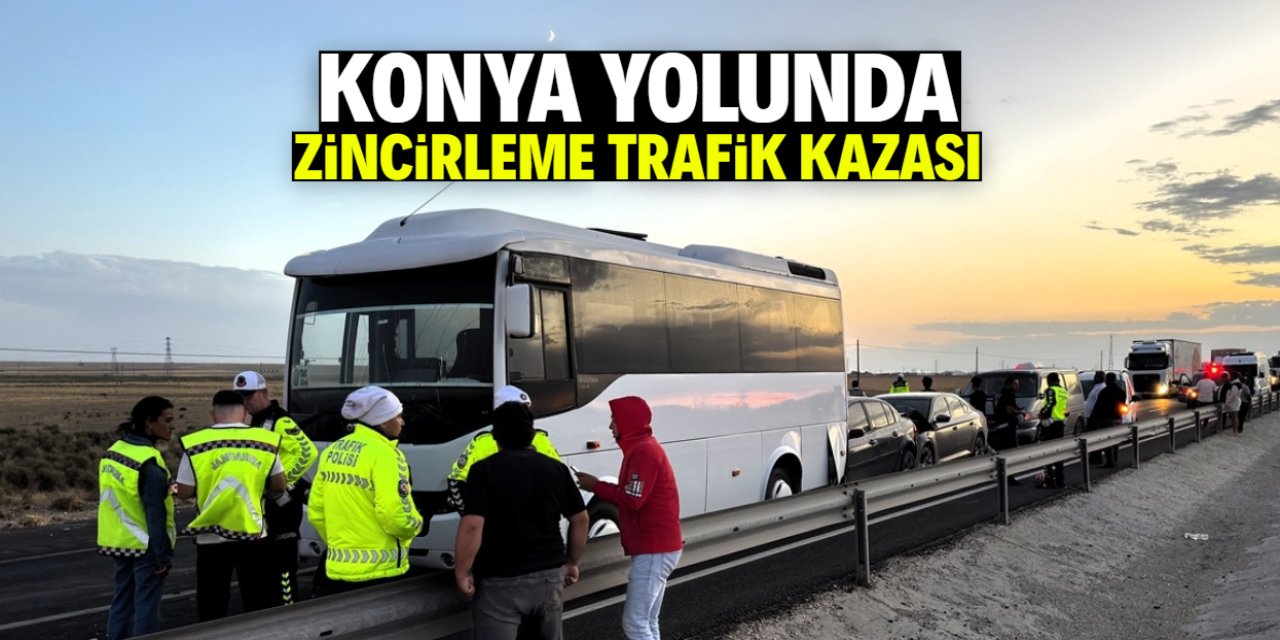 Konya yolunda kum fırtınasından dolayı zincirleme kaza! Çok sayıda yaralı var