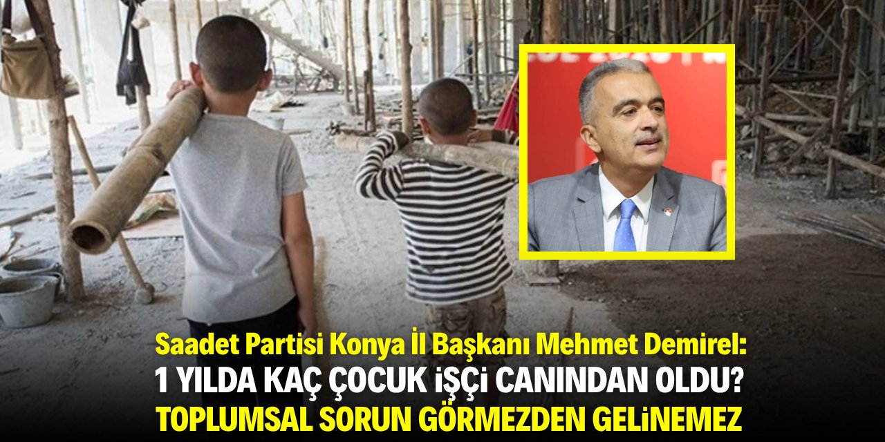 Demirel: 1 yılda 95 can kaybı! Çocuk işçiliği toplumsal sorun