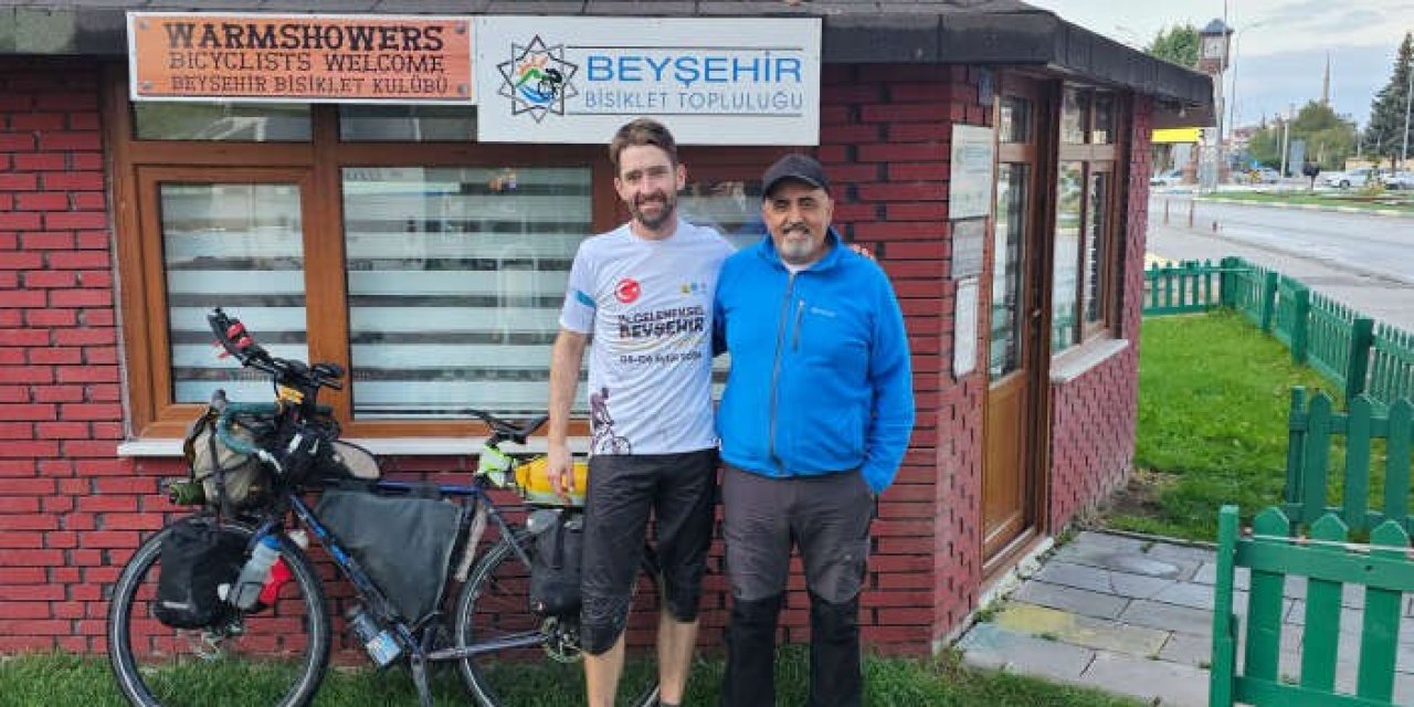 ABD'li bisiklet tutkunu Beyşehir'de mola verdi