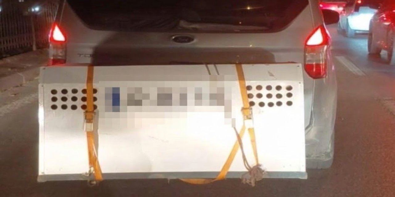 Konya'da aracın arkasındaki kabin şaşırttı