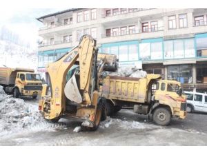 Muş Belediyesi Kar Dağlarıyla Mücadeleye Devam Ediyor