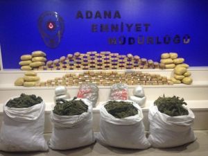 Adana'da 64 Kilo Eroin, 227 Kilo Esrar Ele Geçirildi
