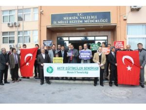 Mersin'de Aktif Eğitim Sen Üyeleri Dershane Yasa Tasarısına Tepki Gösterdi