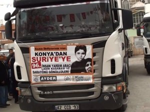Konya'dan Suriye'ye 5 TIR yardım