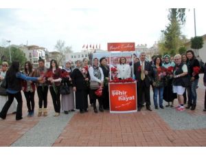 Manavgat'ta Mhp'li Kadınlar 5 Bin Karanfil Dağıttı