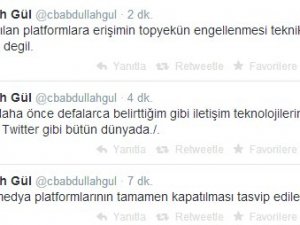 Abdullah Gül de twitter yasağını deldi