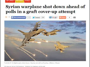Zaman gazetesi Suriye uçağını böyle gördü