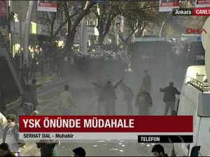 YSK önündeki eyleme polis müdahalesi