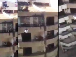 Binanın çatısındaki adam ölüme atladı!