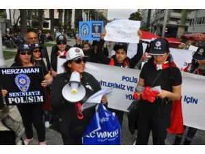 Polis Eşleri Özlük Hakları İçin Yürüdü