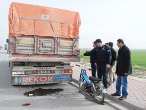 Motosiklet sürücüsünün acı sonu