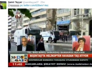 Halk TV: Polis helikopterden taş attı