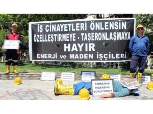 Maden Ve Enerji İşçileri Oturma Eylemi Yaptı