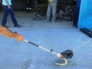 Depoya Giren Yılanı İtfaiye Ekibi Yakaladı