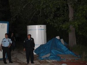 Şantiye alanındaki ağaçlarda hırsız alarmı