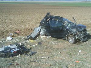 Yaban domuzu sürüsü otomobile kaza yaptırdı: 4 yaralı