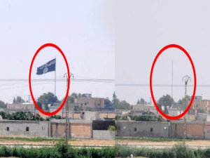 IŞİD Türkiye sınırındaki bayrağını indirdi