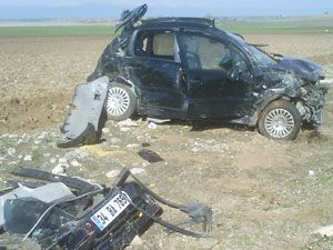 Yaban domuzu sürüsü otomobile kaza yaptırdı