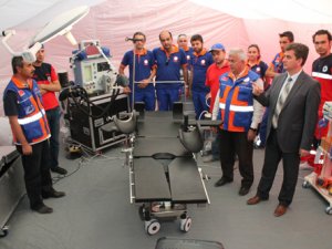 Mobil hastane kurum eğitimi Konya'da başladı