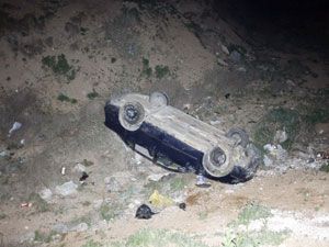 Otomobil kanala uçtu alkollü sürücü yaralandı 