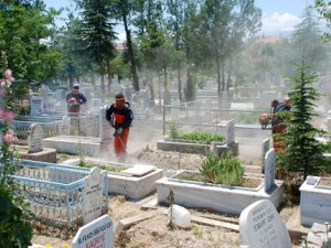 Mezarlıklara temizlik ve bakım yapılıyor