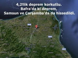 Samsun'da 4.2 Şiddetinde Deprem