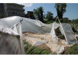 Bir Evi Su Bastı, Seralarda Ki Hasar Sular Çekilince Ortaya Çıktı