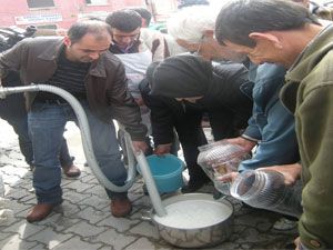 Protesto için bedava süt dağıtıldı
