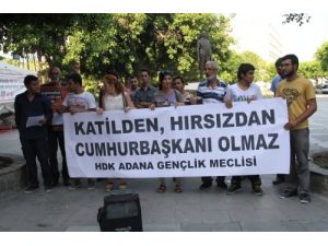 'Katil Ve Hırsızdan Cumhurbaşkanı Olmaz' Pankartı