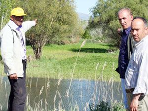 Kanal taştı ekili araziler sular altında kaldı
