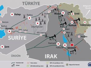 Irak ve Suriye'deki petrol savaşının haritası